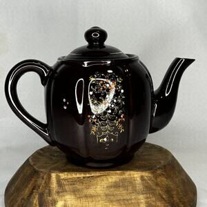 Vintage Moriage Japanese "Brown Betty" Teapot Handpainted